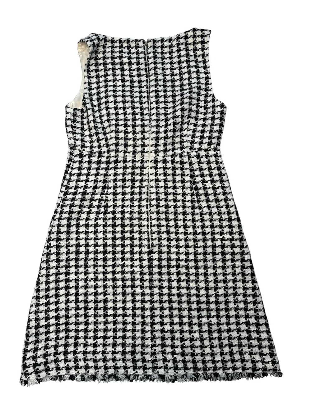 Kate Spade Black and White Houndstooth Tweed Bow Dress Size 2 NWT